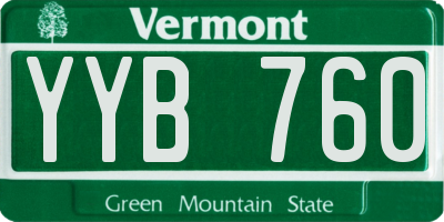 VT license plate YYB760