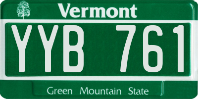 VT license plate YYB761