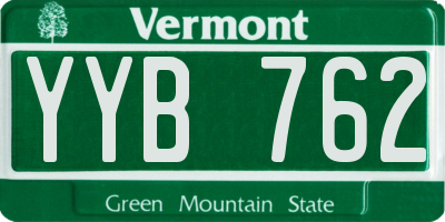 VT license plate YYB762