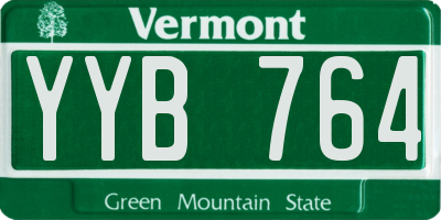 VT license plate YYB764