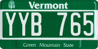 VT license plate YYB765