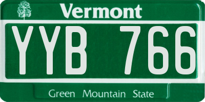 VT license plate YYB766