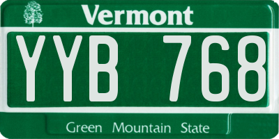 VT license plate YYB768