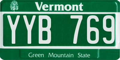 VT license plate YYB769
