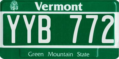VT license plate YYB772