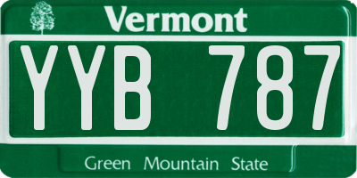 VT license plate YYB787