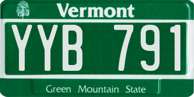 VT license plate YYB791