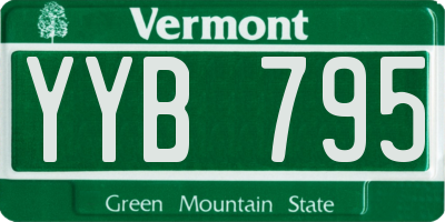 VT license plate YYB795
