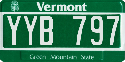 VT license plate YYB797