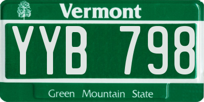 VT license plate YYB798