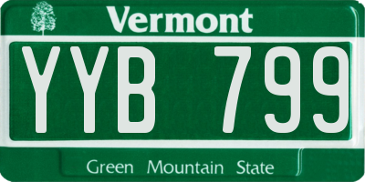 VT license plate YYB799