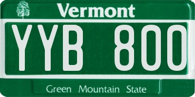 VT license plate YYB800