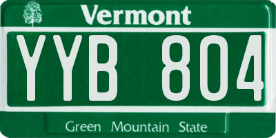 VT license plate YYB804