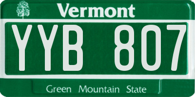 VT license plate YYB807