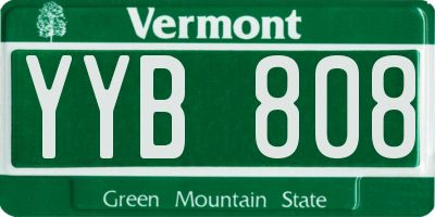 VT license plate YYB808