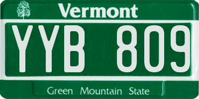 VT license plate YYB809