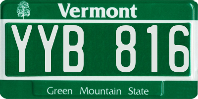 VT license plate YYB816