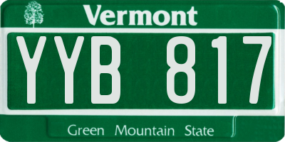 VT license plate YYB817