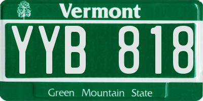 VT license plate YYB818