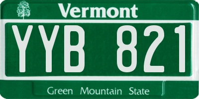 VT license plate YYB821
