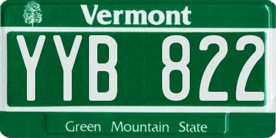 VT license plate YYB822