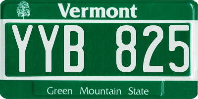 VT license plate YYB825