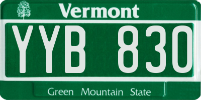 VT license plate YYB830