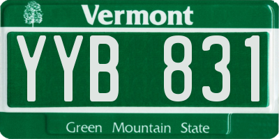 VT license plate YYB831
