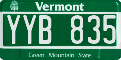 VT license plate YYB835