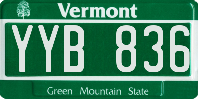 VT license plate YYB836