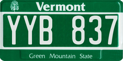 VT license plate YYB837