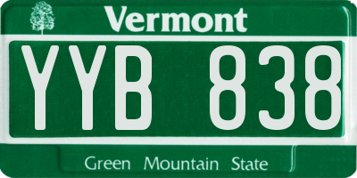 VT license plate YYB838