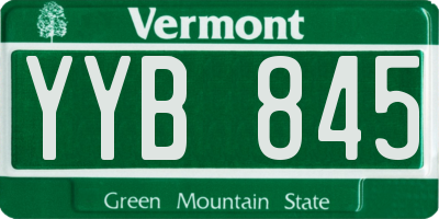 VT license plate YYB845