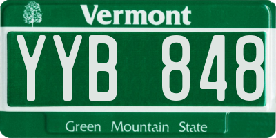 VT license plate YYB848