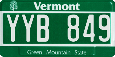 VT license plate YYB849