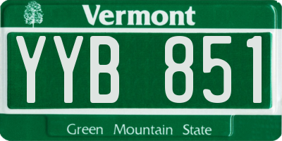 VT license plate YYB851