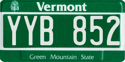 VT license plate YYB852
