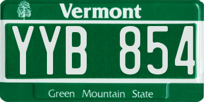 VT license plate YYB854