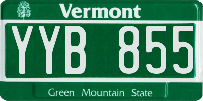 VT license plate YYB855