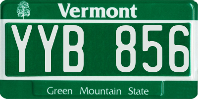 VT license plate YYB856
