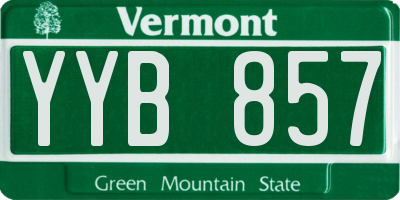 VT license plate YYB857