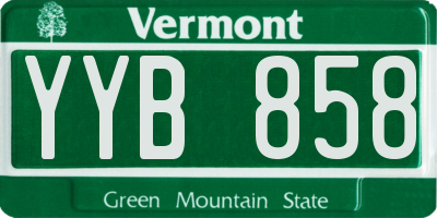 VT license plate YYB858
