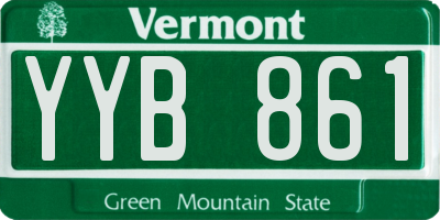 VT license plate YYB861