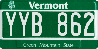 VT license plate YYB862