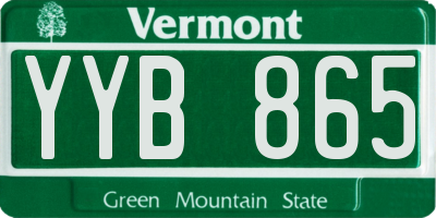 VT license plate YYB865