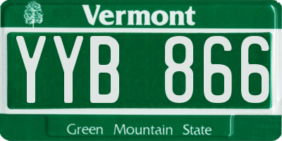 VT license plate YYB866