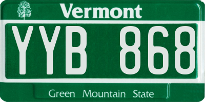 VT license plate YYB868
