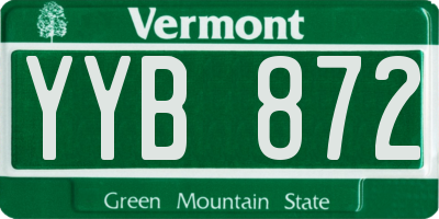 VT license plate YYB872