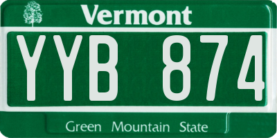 VT license plate YYB874