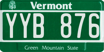 VT license plate YYB876